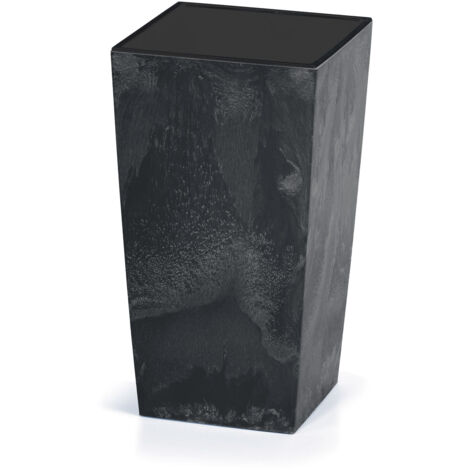 DEUBA® Square Concrete Effect Plant Pot Textured Look with Shelf Insert UV Proof Anthracite, 49 Liter (de)