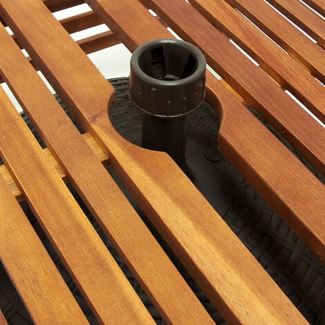 DEUBA® Parasol Base Cover  FSC®-Certified Acacia Wood  Doubles as Side Table  Weather-Resistant  Decorative & Practical  Suitable for Various Parasol Bases  62x62x26cm  8cm Hole Diameter
