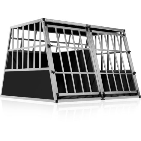 Cadoca Dog Car Crate Aluminium Sturdy Transport Box Carrier Travel Pet Trunk Boot Puppy Transport Box XXL