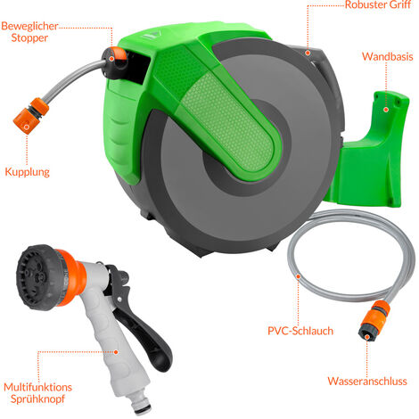 DURHAND Retractable Air Hose Reel Auto Self-Winding Wall Mounted 1