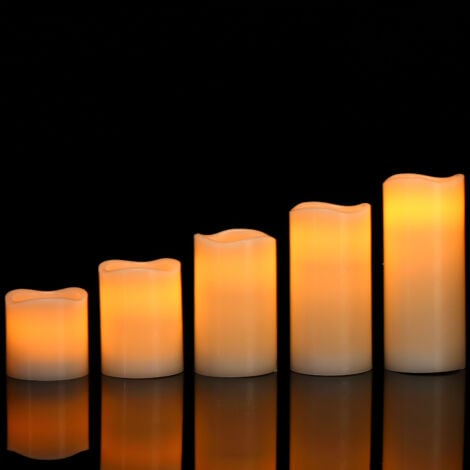 Monzana LED Candles 5x Real Wax Warm White Remote Control & Timer 10 Modes Safe Candle Smoke Free