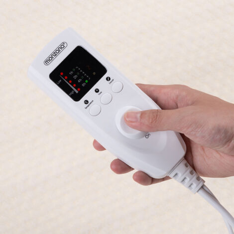 MONZANA® 60W Electric Heated Under Blanket  Simple LED Controller  Auto Shut Off  150 x 80 cm  Washable  5 Heat Settings  Adjustable 1-8 Hour Timer  3-Layer Soft Fleece  Cream