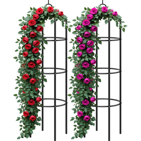 GARDEBRUK® Rose Arch Metal Trellis Garden Archway Climbing Plants Arbour Obelisk  2x rose column