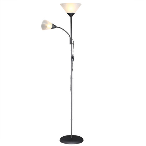 Modern Black Adjustable Floor Lamp LED Standing Reading Light with