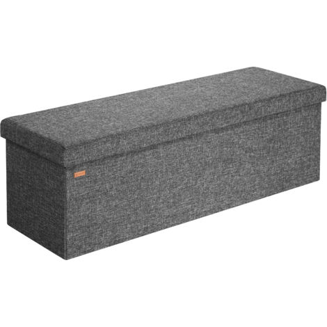CASARIA® Foldable Ottoman Chest Bench with Padded Lid 100/131 Litres Capacity  XL - Dunkelgrau (de)