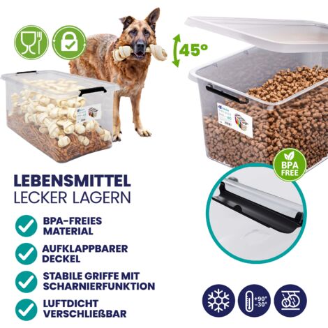 DEUBA® 30/60 Litre Plastic Rolling Storage Boxes w/Lid Stackable Clear BPA-Free  2x 60L (de)