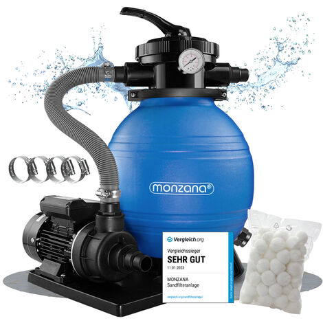 Sand Filter System Top-Mount 7-Way Valve Accessory Robust Powerful 10.2 m³/h Sand Filter Pump Pool Filter 700g Filter Balls Polysphere