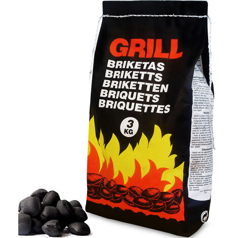 DEUBA® BBQ Charcoal Briquettes  Long Lasting Burn Time  Easy To Light Coal  Low Smoke  Barbecue Oven Fuel  Restaurant Grade Premium Grill Cooking  6-27kg  3kg Bags