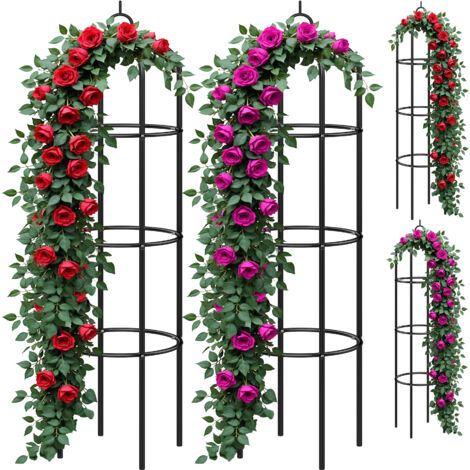 GARDEBRUK® Rose Arch Metal Trellis Garden Archway Climbing Plants Arbour Obelisk  4x rose column