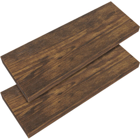 CASARIA® Floating Shelves Including Bracket  Wall Shelving Living Room Kitchen Bedroom Office  38mm Thick  Hidden Wall Fixing  15kg Capacity MDF  70cm (de), Set of 2 Dark Oak