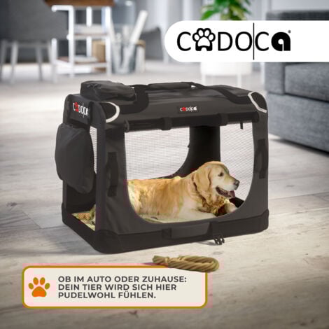CADOCA® Pet Carrier Fabric Dog Cat Rabbit Transport Bag Cage Folding Puppy Crate  XL - Anthracite