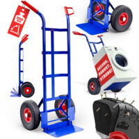 GARDEBRUK® Steel Hand Truck with Solid PU Rubber Tyres Foldable Sack Truck Blue