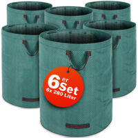 GARDEBRUK® 280 Litre Garden Waste Bags Large 50 kg Load Capacity 3 Handles for Ease Of Use Stable Robust Washable Lawn Grass Cuttings Leaf Sack Green 6x Laubsack (de)