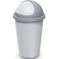 KEDEN® Kitchen Utility Bin 50L Capacity Lockable Sliding Lid 100% Recycled Plastic Rubbish Bin, Dustbin, Recycling Bin Ideal for Home & Office Use Bin Bag Holder Silber Grau (de)