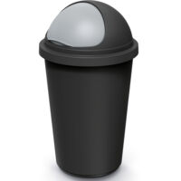 KEDEN® Kitchen Utility Bin 50L Capacity Lockable Sliding Lid 100% Recycled Plastic Rubbish Bin, Dustbin, Recycling Bin Ideal for Home & Office Use Bin Bag Holder Schwarz Grau (de)