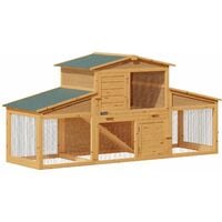 Wooden Rabbit Hutch Large Guinea Pig Animal Cage XXL - Double Decker Hutch and Run