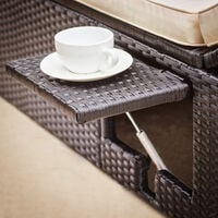 Deuba Poly Rattan Double Sun Lounger | Garden Furniture | Adjustable Day Bed | Recliner | 116x193cm (Black)