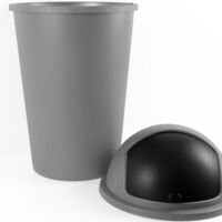 Waste Bin 50L Flip Swing Push Can Rubbish Kitchen Home Plastic Lid Dustbin Trash grau - grey - gris (de)