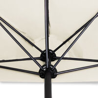 Half Sun Parasol 2.7m Garden Umbrella UV Protection 50+ for Balcony Patio Outdoor Light 10ft Cream