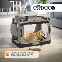 CADOCA® Pet Carrier Fabric Dog Cat Rabbit Transport Bag Cage Folding Puppy Crate L - 70x52x52cm (de)
