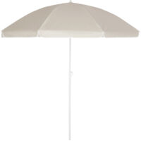 KINGSLEEVE® 180/200cm Beach Parasol with UV50+ Protection, Ground Spike & Carry Bag Portable Garden Sun Umbrella Tiltable up to 30° Adjustable Height Water Repellent beige - 180cm (de)
