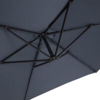 KINGSLEEVE Garden Sun Parasol Hanging 3m Sunshade Banana Patio Terrace Balcony Umbrella Canopy Cantilever Anthracite