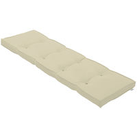 Deuba Garden Bench Cushion 3 Seater 145 x 45 cm Pad Cover Detex Water Repellent Ties 100% Polyester Beige