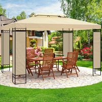 Garden Gazebo 3x4m Marquee BBQ Party Tent Canopy Outdoor Patio Steel Frame Large Red