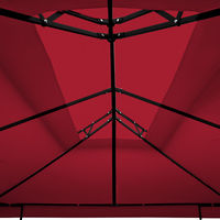 Garden Gazebo 3x4m Marquee BBQ Party Tent Canopy Outdoor Patio Steel Frame Large Red