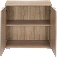 Sideboard Cabinet White Oak Office Furniture Cupboard 2 Door Shelf Drawers Home DB111 - Eiche (de)