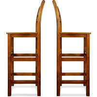 Wooden Kitchen Bar Stools With Back Rest Made Of Tropical Acacia Hardwood (Lot of 2)