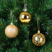 Christmas Tree Baubles 102 Pieces Set Xmas Balls Decorations Ornaments Sphere Indoor Outdoor Shiny Matt gold (de)
