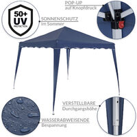 Pavilion 3x3m UV Protection 50+ Waterproof Foldable incl. Bag Folding Pavilion Capri Party Tent Garden Pop Up Tent Blue