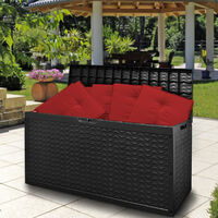Garden Storage Box "CARGO" Portable Deck Chest with Wheels 320L for Cushions, Tools, Outdoor, Shed 46x17x21 Inches