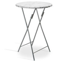 Standing Bar Table Marble Look MDF Table Top Metal Frame Party BBQ Outdoor Garden Tables