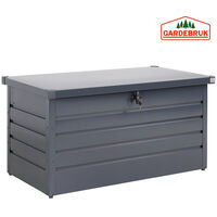 Gardebruk Storage Box Garden Metal 360L Lockable Gas Lift Chest Tool Box Outdoor 120 x 62 x 63 cm (47 x 24 x 25 IN) Grey Safe