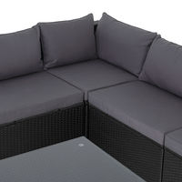 Casaria Poly Rattan XL Lounge Set with comfortable cushions & pillows Patio Garden Outdoor Furniture Sofa Table Set schwarz/anthrazit (de)