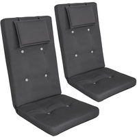 2x Chair Cushion Backrest Pillow Cream Anthracite Anthracite