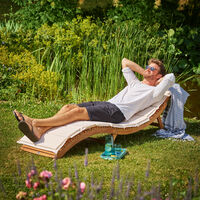 Casaria Sun Lounger Set Ergonomic Wooden Garden Patio Furniture Sun Bed