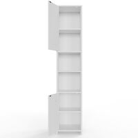 Deuba Tall Bathroom cabinet cupboard white large storage shelf shelves storing furniture free standing