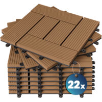 CASARIA® WPC Composite Decking Tiles 30x30cm Cuttable Interlocking System Drainage System Garden Balcony Patio Click Lock-In Flooring Deck Anthracite Terracotta Multipack 22x Mosaic terracotta