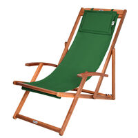 Wooden Deck Chair Acacia Wood 4 Different Colours Green