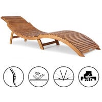 Casaria Sun Lounger FSC®-Certified Acacia Wood Foldable Suitcase Function Ergonomic Garden Lounger Deck Chair Wooden