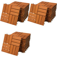33x Deuba Wooden Decking Tiles 3m³ Interlocking Terrace Garden Balcony Patio Hot Tub 30 x 30 cm (Acacia Mosaic)