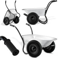 Gardebruk Two Wheeled Wheelbarrow 100L 150kg Home Garden Trolley Heavy Duty Cart Galvanised With Pneumatic Tyres