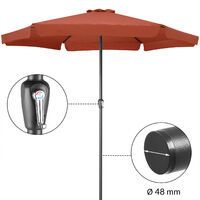 Garden Sun Parasol 3.3m Patio Umbrella UV-40 Shade Canopy Large Terrace Balcony terracotta (de)