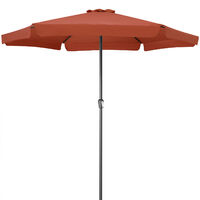 Parasol Ø330cm Large Water-Repellent Garden Market Beach Umbrella Crank Aluminum Sun Shade terracotta (de)