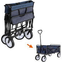 Red Foldable Hand Cart Wagon Dark Blue