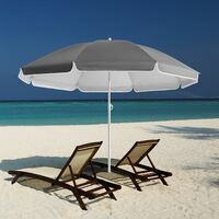 Kingsleeve Beach Sun Parasol Outdoor Garden 180 + 200cm Umbrella Tilt Sun Shade Anthrazit - 180cm (de)