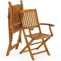 Boston Garden Chair 6pcs Set Acacia Wood Foldable Weatherproof Outdoor Terrace Armchair